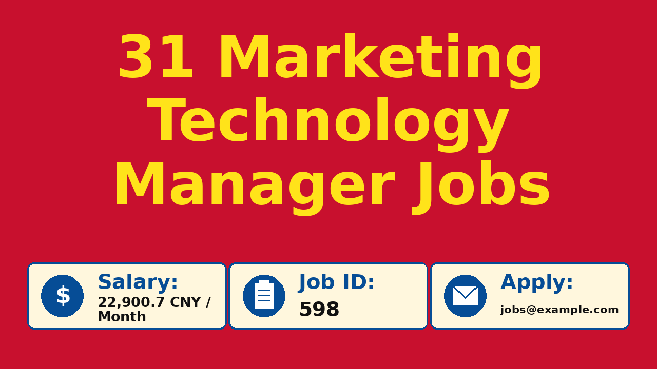 31 Marketing Technology Manager Jobs — Job Card
