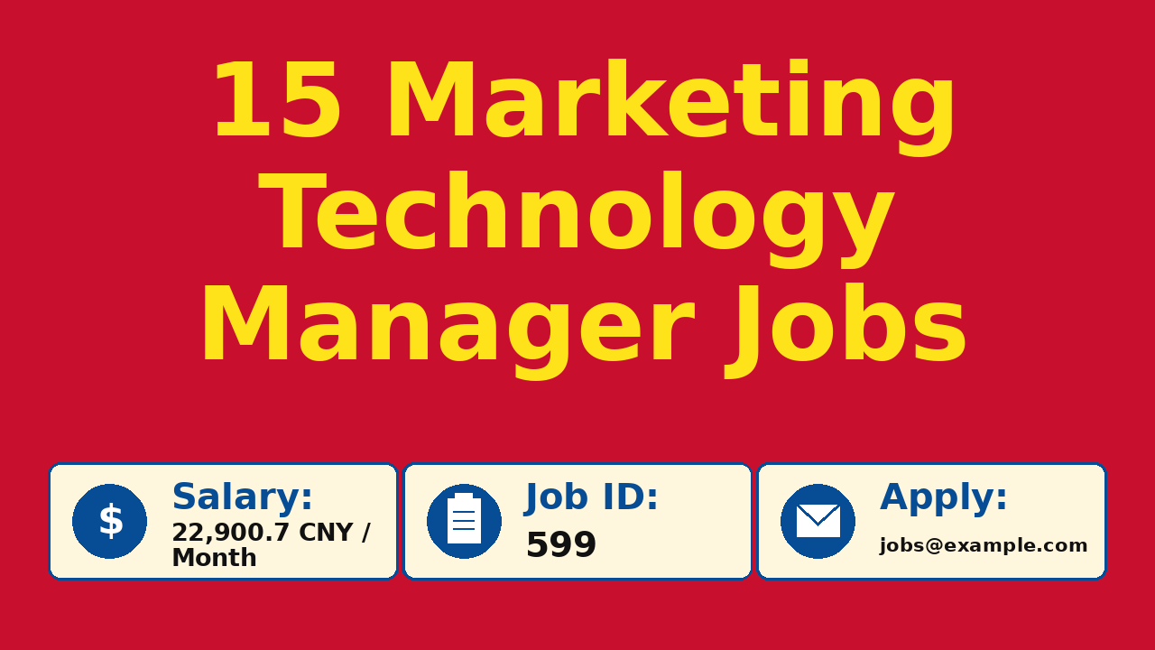 15 Marketing Technology Manager Jobs — Job Card