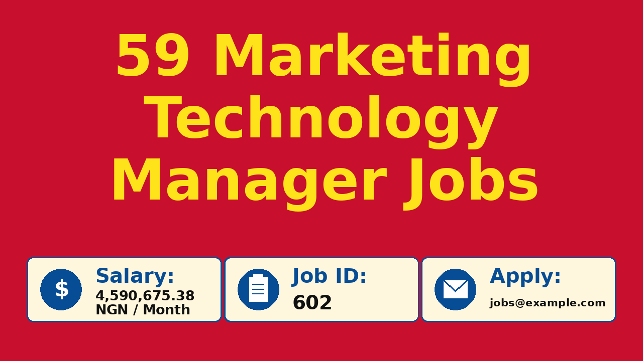 59 Marketing Technology Manager Jobs — Job Card