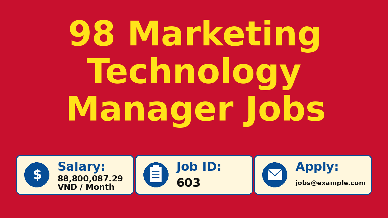 98 Marketing Technology Manager Jobs — Job Card